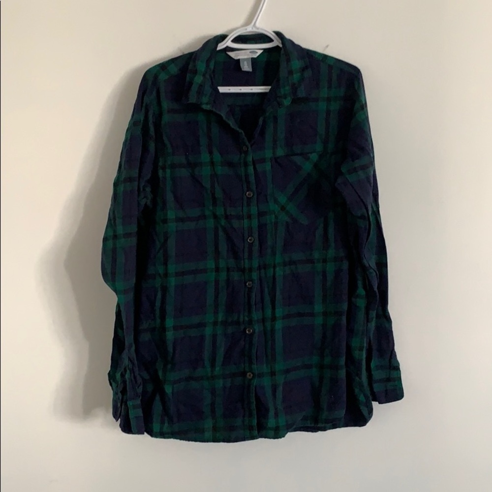 Green/Blue Plaid Button Up